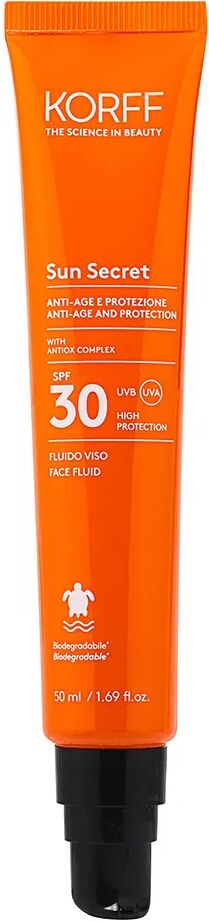 korff sun secret fluido solare viso spf 30 tubo 50 ml