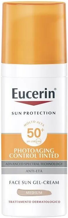 eucerin sun photo aging control tinted anti-età gel crema spf50+ colore medium 50 ml