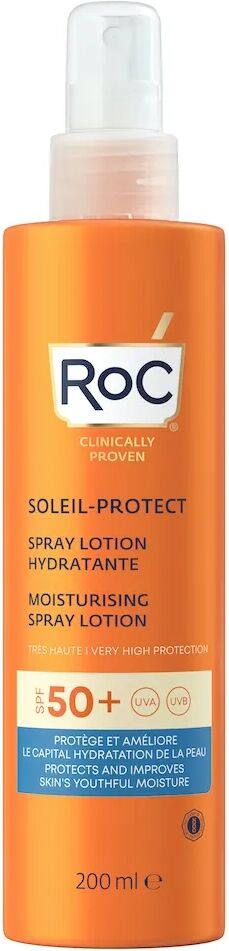 roc soleil lozione spray solare corpo spf 50+ idratante 200 ml