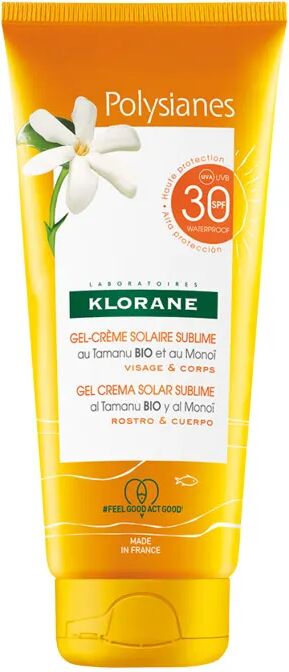 klorane polysianes gel crema solare sublime spf 30 protezione viso e corpo 200 ml