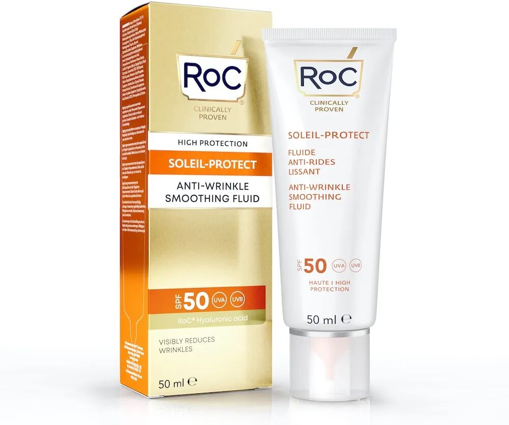 roc fluido solare viso spf50+ anti-rughe levigante 50 ml