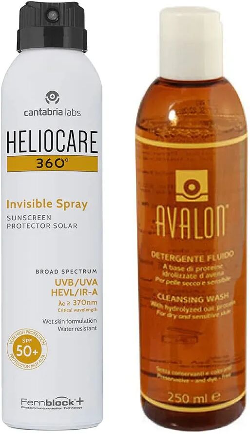 heliocare invisible spray 50+ 200 ml + avalon detergente fluido 250 ml