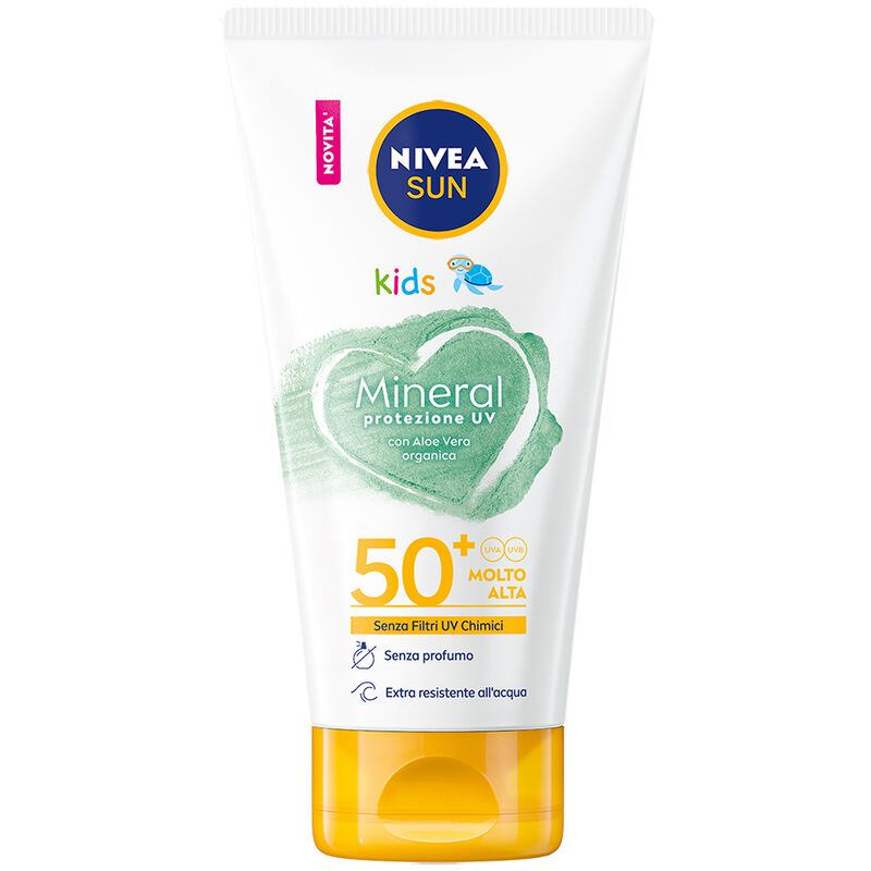 nivea sun kids mineral protezione solare molto alta spf50+ con aloe 150 ml