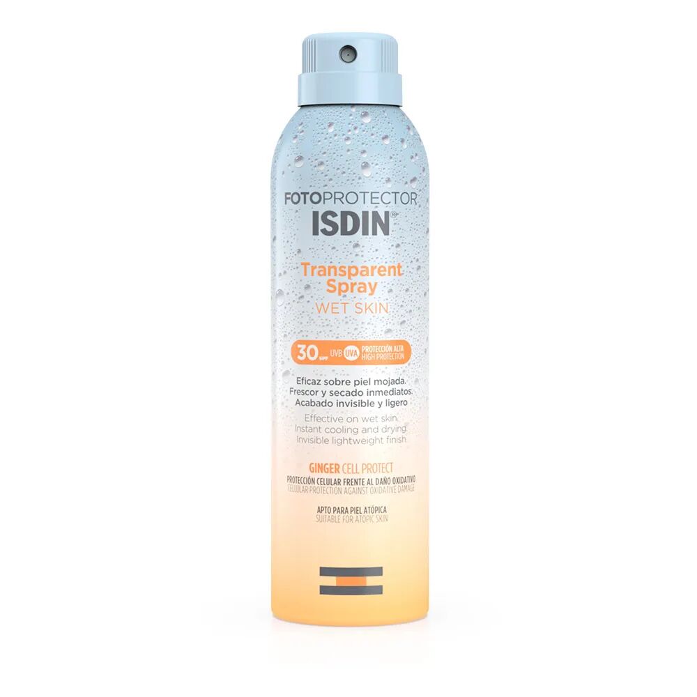 Isdin Fotoprotector Spray Trasparente Wet Skin SPF 30 Protezione Corpo 250 ml