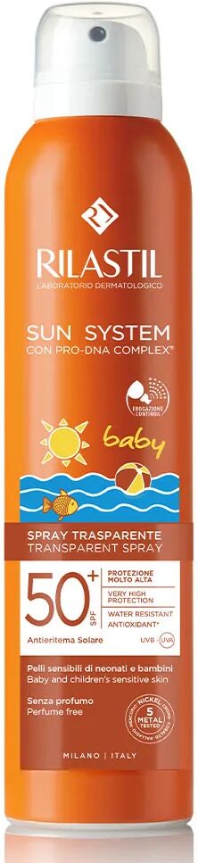 Rilastil Sun System Baby Spray Solare Trasparente SPF 50+ Protezione Bambini 200 ml