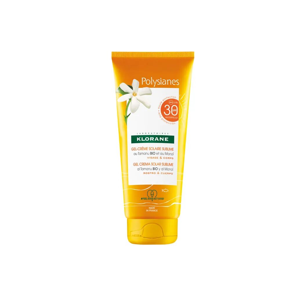 Klorane Polysianes Gel Crema Solare Sublime SPF 30 Protezione Viso e Corpo 200 ml