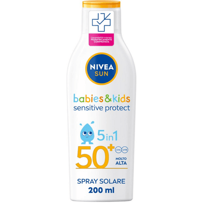 Nivea Sun Latte Solare Kids Sensitive Protect SFP50+ Per Bambini e Neonati 200 ml Nivea Sun Latte Solare Kids Sensitive Protect SFP50+ Per Bambini e Neonati 200 ml