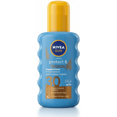 Nivea Sun Protect & Bronze SPF30 200 ml Latte Solare per Abbronzatura Uniforme con Protezione Media Nivea Sun Protect & Bronze SPF30 200 ml Latte Solare per Abbronzatura Uniforme con Protezione Media