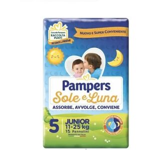 Pampers Sole&Luna Junior Pannolini Taglia 5 (11-25 Kg) 15 Pezzi