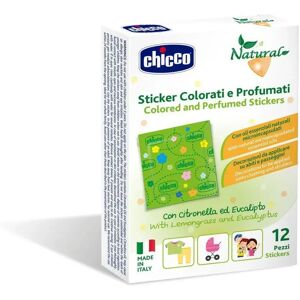 Chicco Natural Sticker Colorati e Profumati Alla Citronella Ed Eucalipto Antizanzare Bambini 12 Pezzi