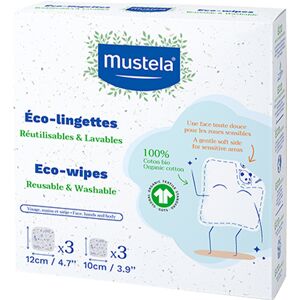 Mustela Eco-Wipes Kit Salviette Lavabili e Riutilizzabili per l’Igiene Quotidiana 6 pezzi