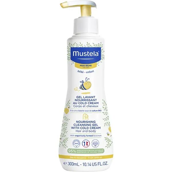 mustela gel detergente nutriente corpo bambini con pelle secca 300 ml