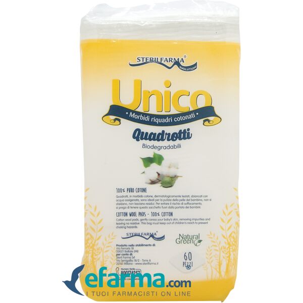 unico sterilfarma quadrotti 100% cotone per l'igiene del bambino 60 pezzi