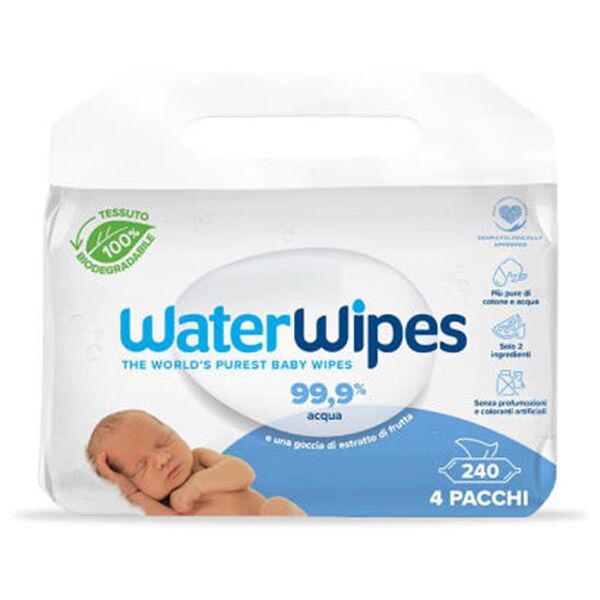 waterwipes bio baby salviette detergenti per neonati 4x60 unità