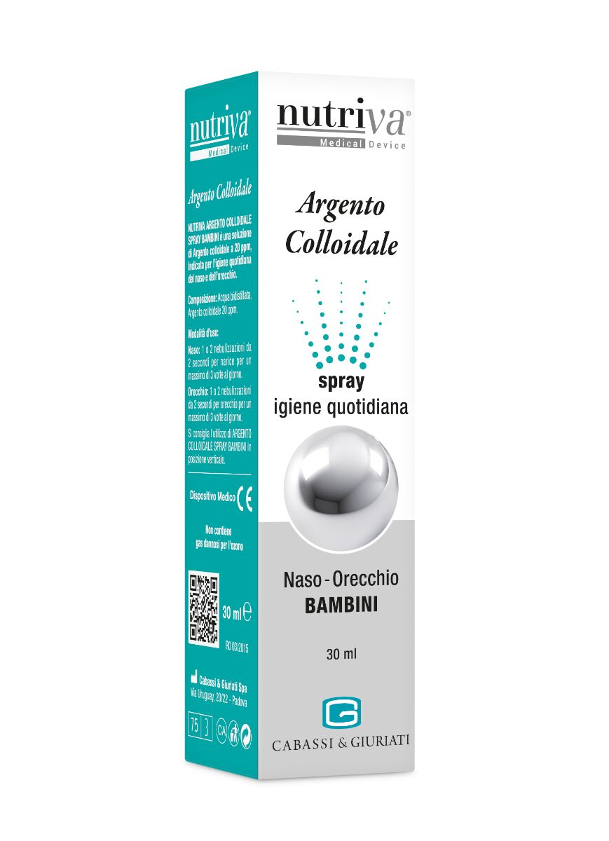 nutriva argento colloidale spray pulizia naso e orecchie bambini 30 ml