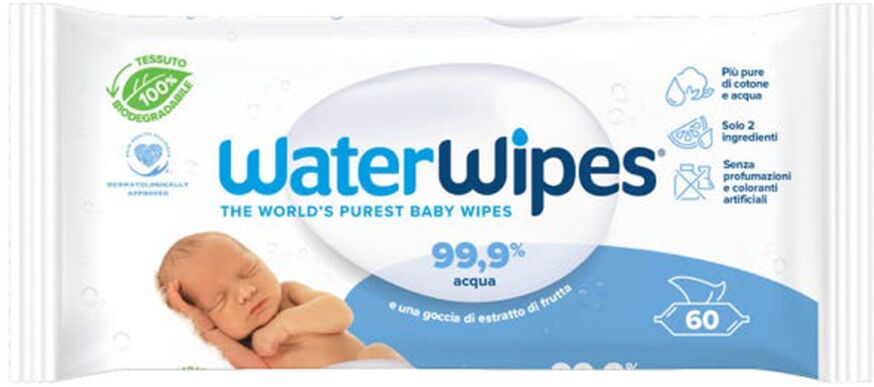 waterwipes bio baby salviette detergenti per neonati 60 pezzi