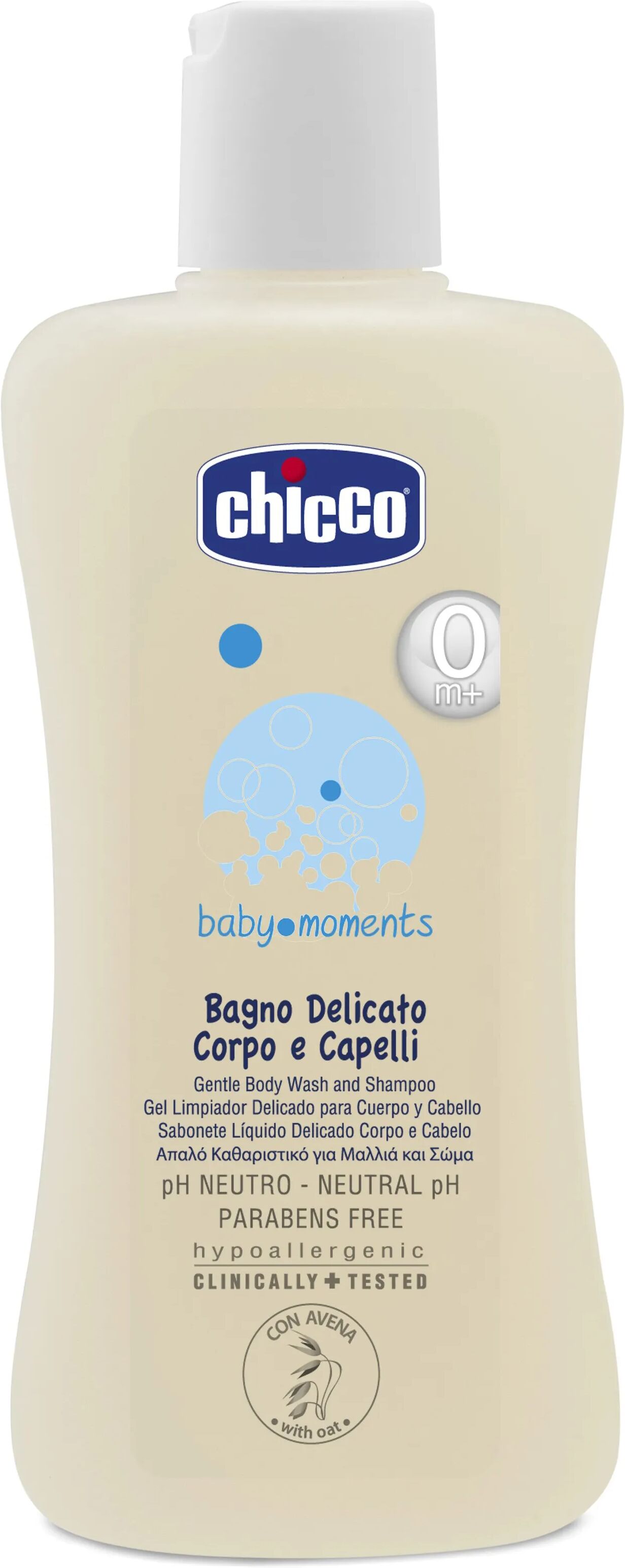 chicco baby moments bagno delicato corpo e capelli 200 ml