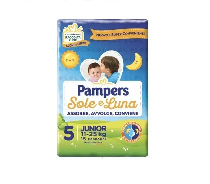 Pampers Sole&Luna Junior Pannolini Taglia 5 (11-25 Kg) 15 Pezzi