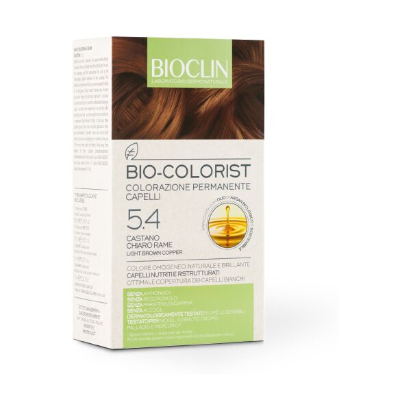 bioclin bio-colorist 5.4 castano chiaro rame tintura naturale capelli