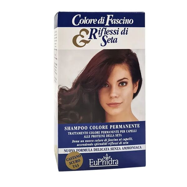 euphidra shampoo colore permanente tintura n°43 colore castano scuro 120 ml
