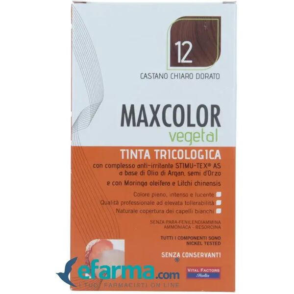 vital factors max color vegetal tinta per capelli tricologica n°12 castano chiaro dorato 140 ml