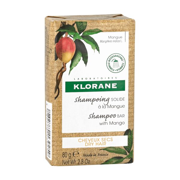 klorane shampoo solido al mango per capelli secchi 80 g