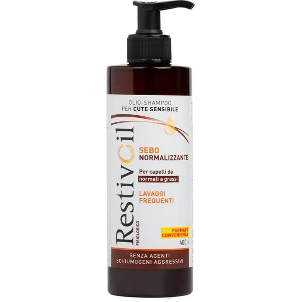 restiv-oil restivoil fisiologico sebonormalizzante olio shampoo antiforfora capelli grassi lavaggi frequenti 400 ml