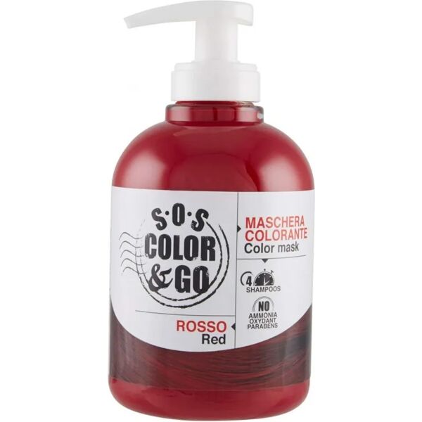 s.o.s. color & go maschera colorante rosso con effetto riflettente 300 ml