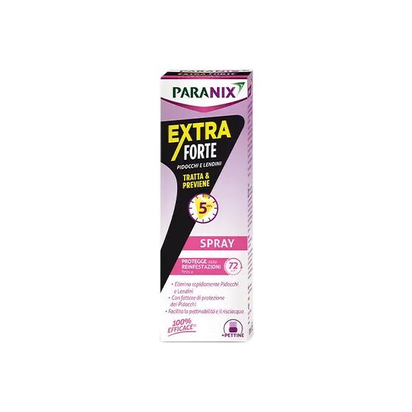 paranix trattamento spray extraforte elimina pidocchi e lendini in 5 minuti 100 ml