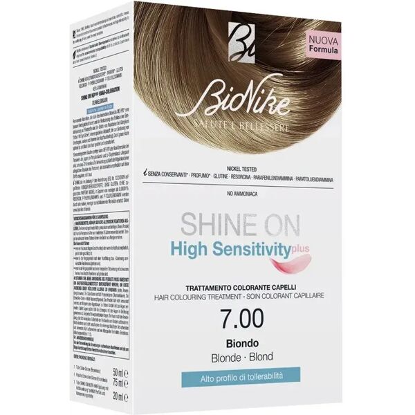 bionike shine on high sensitivity plus tintura per capelli biondo 7.00