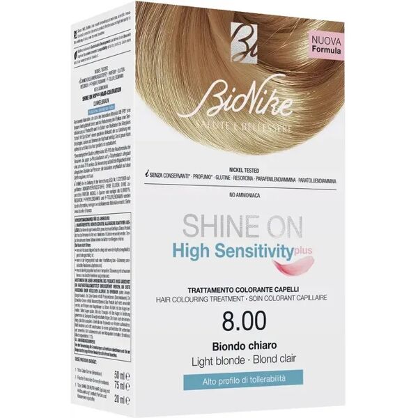 bionike shine on high sensitivity plus tintura per capelli biondo chiaro 6.00