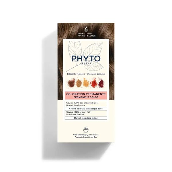 phyto paris phyto phytocolor 6 biondo scuro colorazione permanente per capelli kit tintura