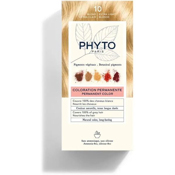 phyto paris phyto phytocolor 10 biondo chiarissimo extra colorazione permanente per capelli kit tintura