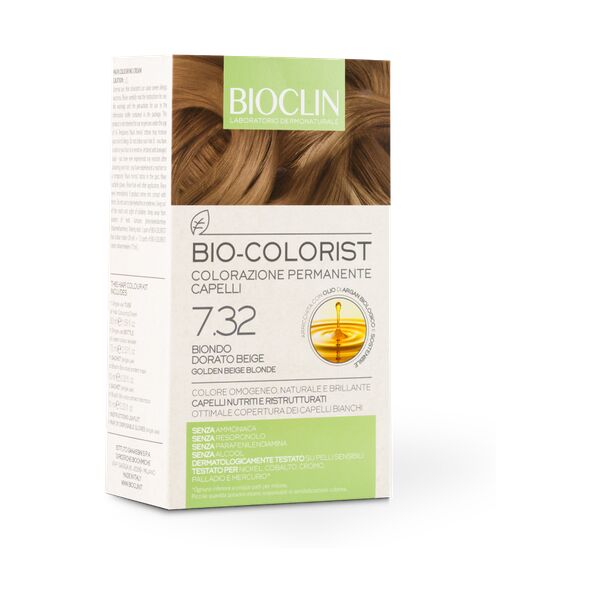 bioclin bio-colorist 7.32 biondo dorato beige tintura naturale capelli