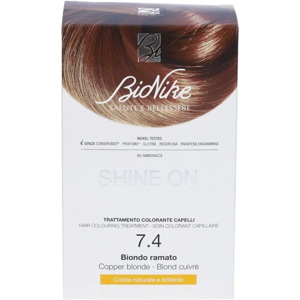 bionike shine on 7.4 biondo ramato trattamento colorante capelli