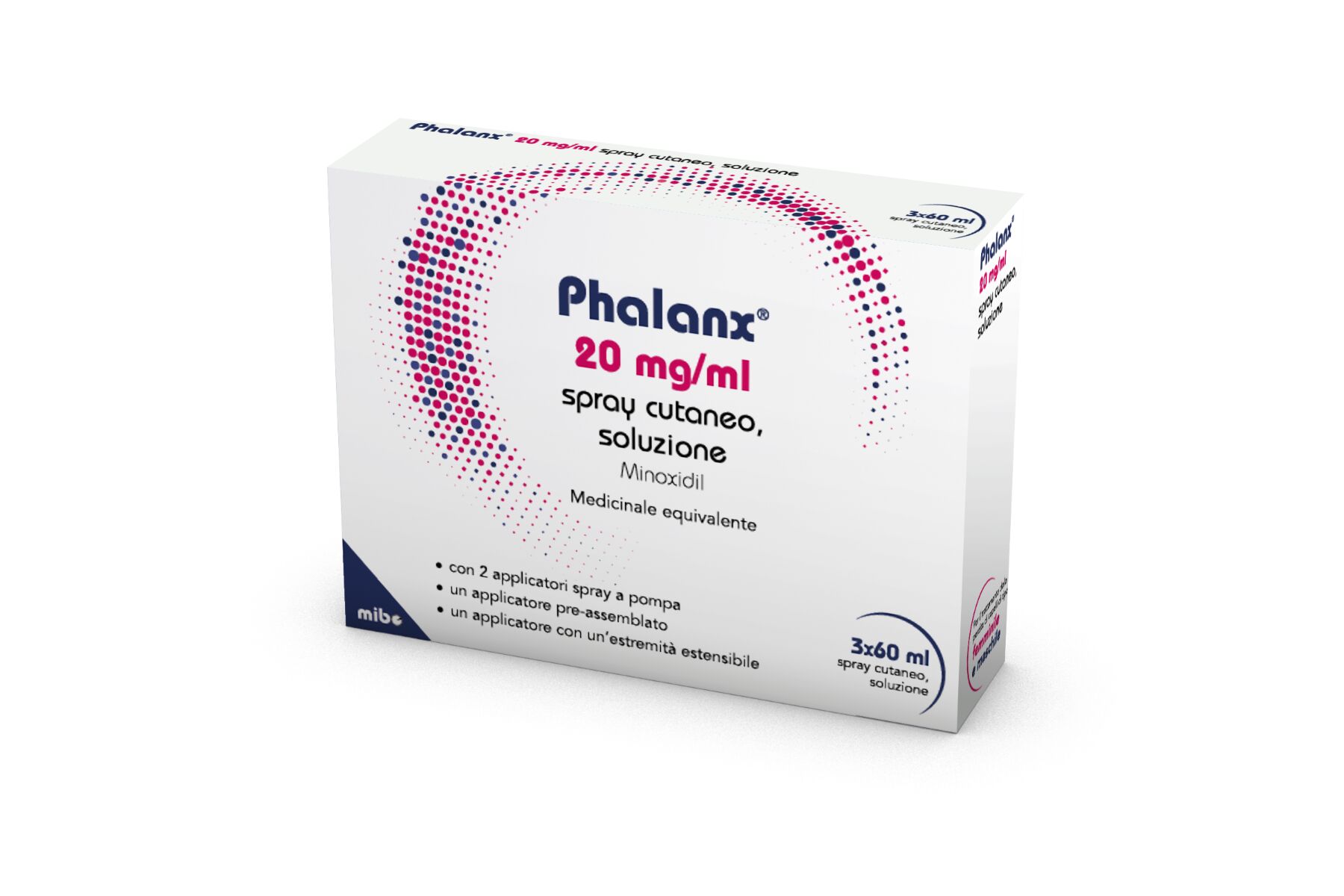 phalanx 20 mg/ml spray cutaneo per perdita e ricrescita di capelli 3 flaconcini