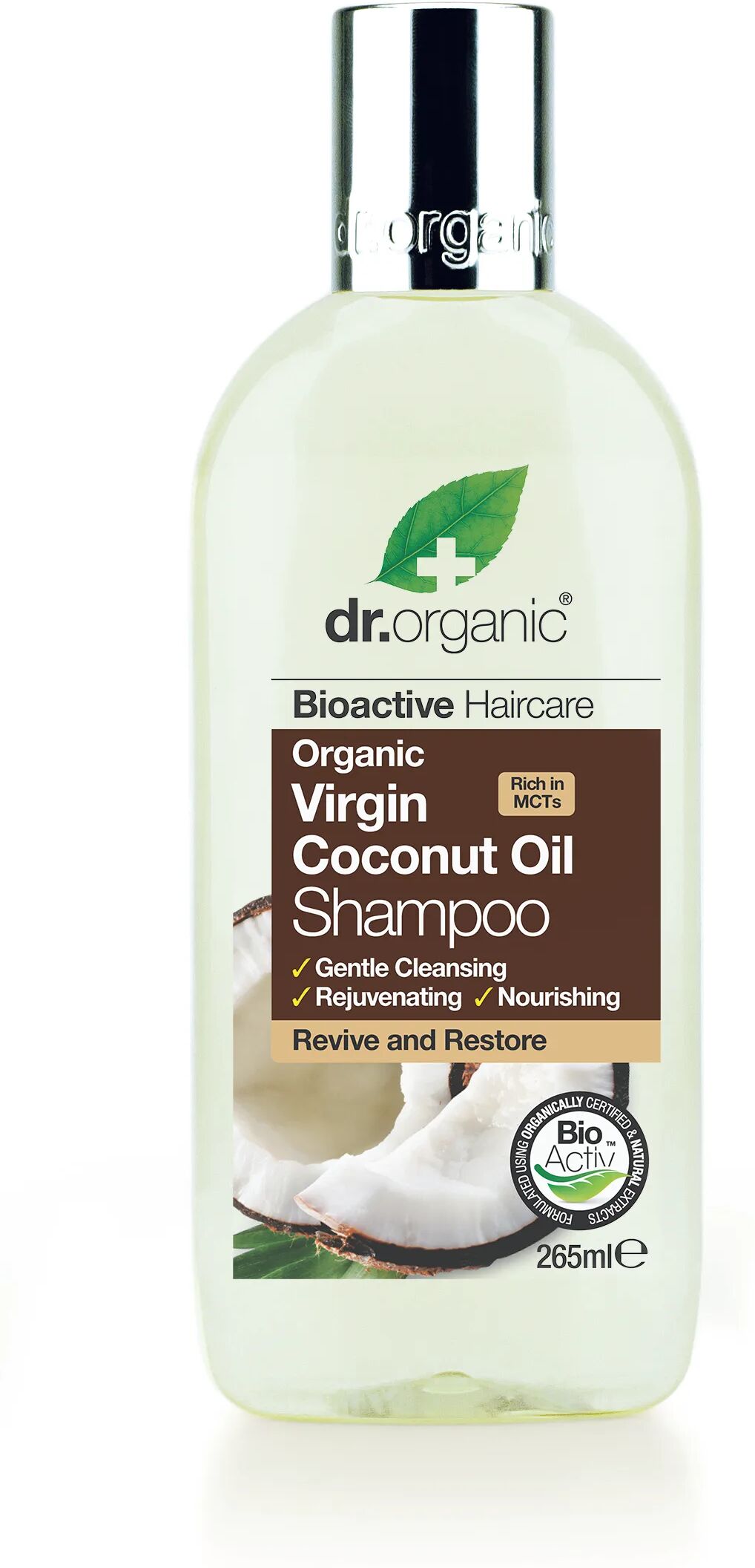 dr. organic virgin coconut oil shampoo detergente 265 ml