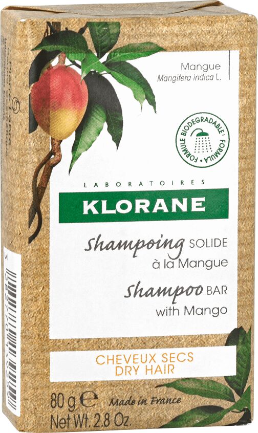 klorane shampoo solido al mango per capelli secchi 80 g