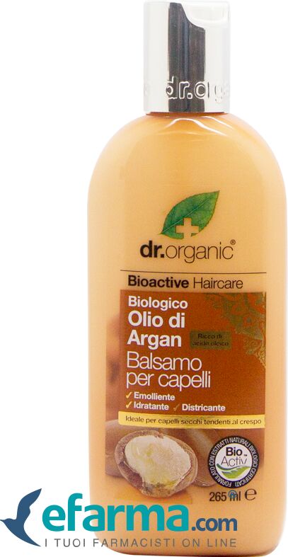 dr. organic argan balsamo per capelli nutriente 265 ml