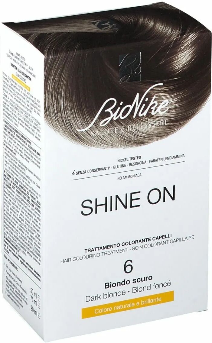 bionike shine on 6 biondo scuro trattamento colorante capelli