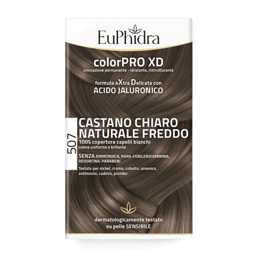 euphidra colorpro xd 507 castano chiaro naturale freddo tintura per capelli