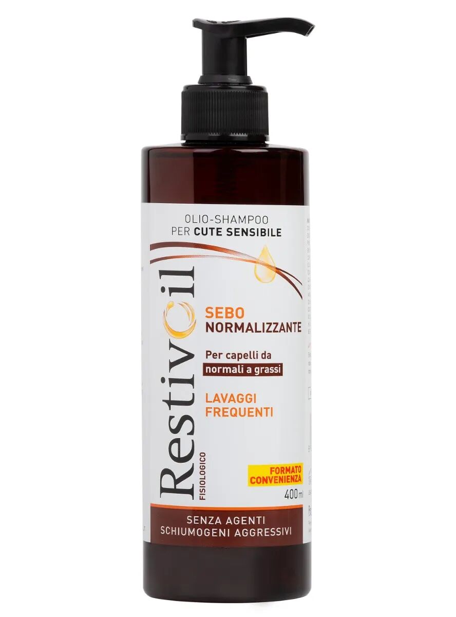 restiv-oil restivoil fisiologico sebonormalizzante olio shampoo antiforfora capelli grassi lavaggi frequenti 400 ml