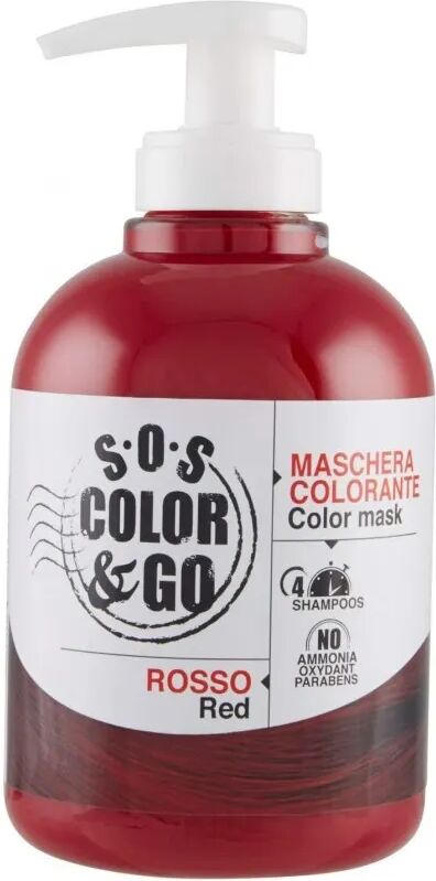 s.o.s. color & go maschera colorante rosso con effetto riflettente 300 ml