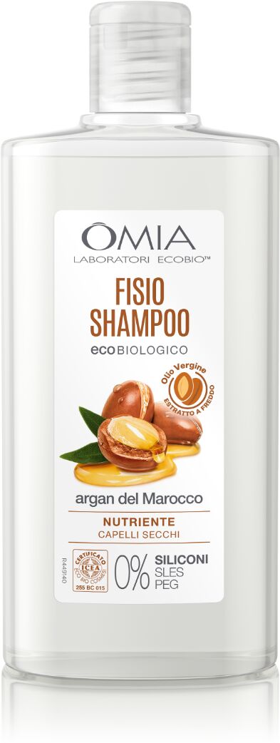 omia fisio shampoo bio nutriente per capelli secchi argan del marocco 200 ml