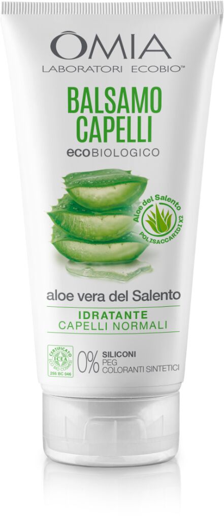 omia balsamo capelli bio idratante per capelli normali all'aloe vera del salento 180 ml