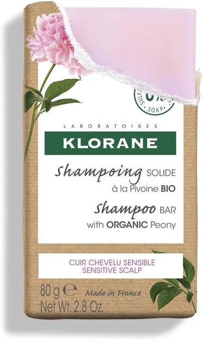 klorane shampoo solido alla peonia per cute e capelli sensibile 80 g