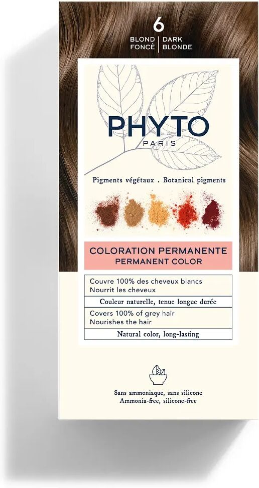 phyto paris phyto phytocolor 6 biondo scuro colorazione permanente per capelli kit tintura