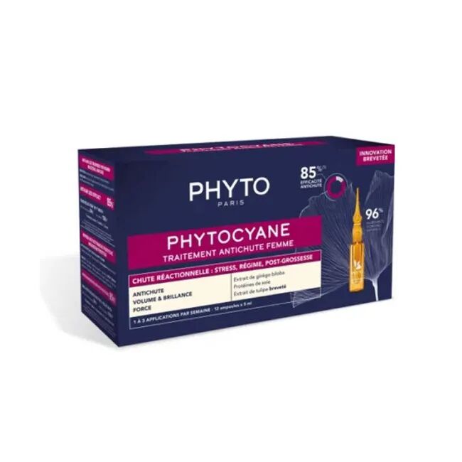 phyto paris phyto phytocyane fiale anti-caduta temporanea dei capelli donna 12x5 ml fiale