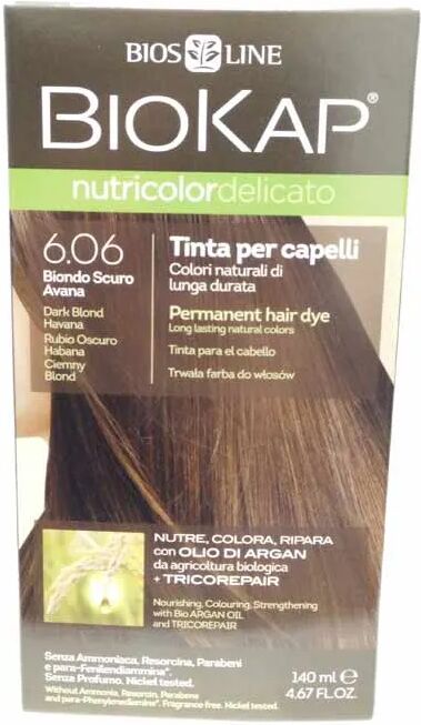 BIOKAP Nutricolor Delicato 6.06 Tinta Per Capelli Biondo Scuro Avana