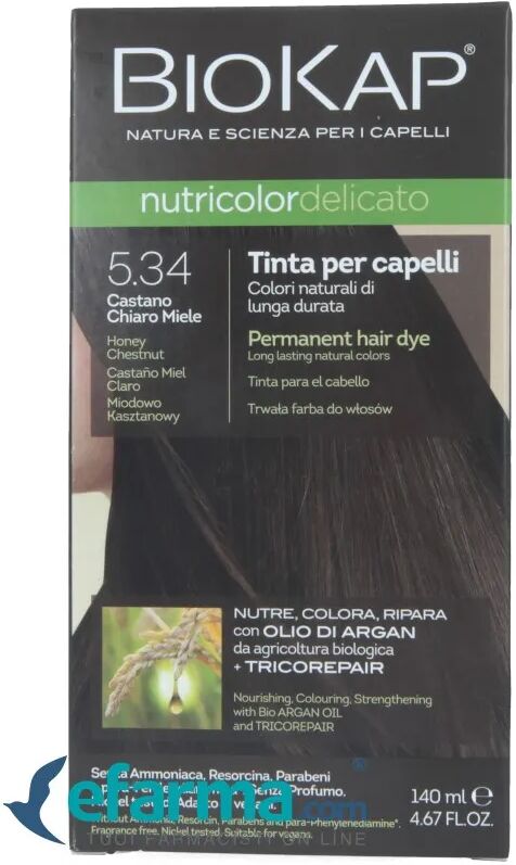 BIOKAP Nutricolor Delicato 5.34 Tinta Per Capelli Castano Miele